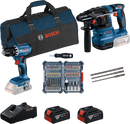 Bosch Combiset 18V GSR Boorhamer + GBH Schroevendraaier + GBA 2x4,0Ah + GAL Lader